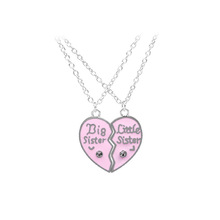 Fooderwerk Jewelry Accessories Best Friend Broken Heart Pendant Little Sister Good Sister Love Crystal Necklace For Women 2024 - buy cheap