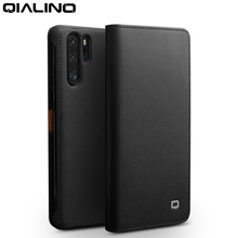 Qialino Genuine Leather Fashion Flip Case For Huawei P30 6.1 Inch Handmade Card Slots Phone Cover  For Huawei P30 Pro 6.47 Inch 2024 - buy cheap
