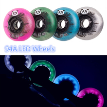 94A Durable High Brightness LED Wheel for Roller Inline Skates Shine Flash 72mm 76mm 80mm Ruedas for SEBA 4 Wheels 8pcs FreeShip 2024 - buy cheap