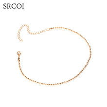 SRCOI Dainty Round Ball Link Bead Chain Necklace Gold Silver Color Chain Chokers On The Neck For DIY Women's Chain Jewelry 2020 2024 - buy cheap