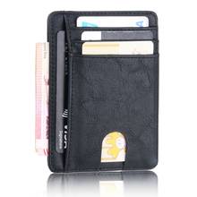 THINKTHENDO Slim RFID Blocking Leather Wallet Credit ID Card Holder Purse Money Case for Men Women 2020 Fashion Bag 11.5x8x0.5cm 2024 - купить недорого