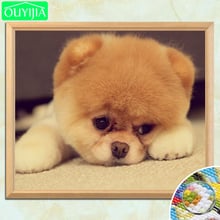 OUYIJIA Pomeranian Dog Diamond Painting 5D DIY Diamond Embroidery Painting Full Square Rhinestones Mosaic Cross Stitch Kits 2024 - buy cheap