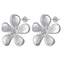 beautiful flower shiny high quality free shipping Silver Earrings for women fashion jewelry earrings /SALBIGFF ALWVEFBH 2024 - buy cheap