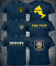 Venda quente moda inspirado departamento de polícia ontário cape coral, newark polícia camiseta verão manga curta camisa de algodão 2024 - compre barato
