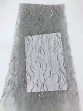 6 cores Tecido Líquido Bordado com lantejoulas Alta Qualidade SYJ-8224 Tule Africano da Tela Do Laço Para O Vestido de festa 2024 - compre barato