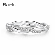 BAIHE Real Solid 18K White Gold H/SI Natural Diamonds Ring Wedding Band Women Trendy Fine Jewelry Girl Man Ring Couple Ring Gift 2024 - buy cheap