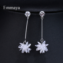 EMMAYA Fashion Women Gift AAA Zircon snowflake Charm Earrings Jewelry Gentle Fashion Silver Plated Link Chain Earrings 2024 - buy cheap