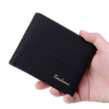 Top 2019 Vintage Men Leather Brand Luxury Wallet Short Slim Male Purses Money Clip Credit Card Id Holders Purses Wallet Male 2024 - buy cheap