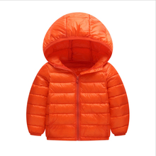 2018 осень-зима Детская куртка-пуховик света разделе хлопок для маленьких девочек пуховик для мальчиков с капюшоном верхняя одежда для детей парки 2024 - купить недорого