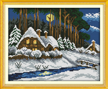 Winter forest cross stitch kit landscape18ct 14ct 11ct count printed canvas stitching embroidery DIY handmade needlework 2024 - buy cheap