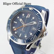 BLIGER Super Luminous Sterile Dial 41mm Automatic Men's Watch With GMT Hand Date Display Rubber Strap 2024 - buy cheap