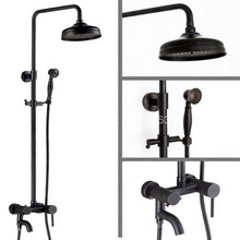 Black Oil Rubbed Brass Wall Mounted Bathroom Rain Shower Hand Shower Tub Faucet Set Mixer Valve With Hand Shower ars365 2024 - buy cheap