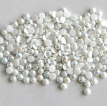 Half round PEARLS loose flatback non hotfix plastic acrylic beads cabochons CLEAR or AB size 4mm - 100 piece 2024 - buy cheap