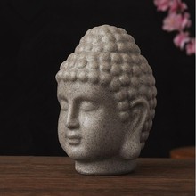 Статуэтка головы Будды из смолы ремесло Из Песчаника Скульптура Будды, статуя индуистский Декор для дома в стиле Фэн-Шуя украшения статуи для украшения 2024 - купить недорого