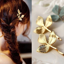TC283 1pc Elegant Europe and America Vintage Side Clip Leaves Hairpins Hair Jewelry Wholesale Accessories For Women 2024 - buy cheap