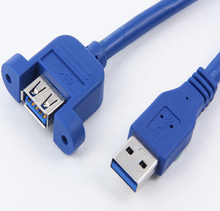 200 шт./лот 60 см 2 фута USB 3,0 USB 3.0 Удлинительный кабель «штырь-гнездо» с винтовым креплением, бесплатная доставка 2024 - купить недорого