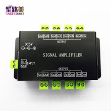 Dc5v 12v amplificador de sinal através do sinal de saída spi sinfonia 8 amplificador de grupo de controle para o controlador de música ws2811 2812 tira conduzida