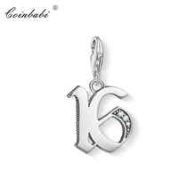 Colgante de plata de ley 16,2019 con número de la suerte para hombre y mujer, joyería de moda clásica auténtica, regalo para pulsera, 925 2024 - compra barato