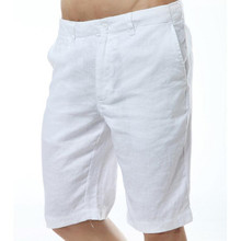 New Summer Fashion Men's Shorts Casual Men 100% Linen Shorts Men's Tide Male Beach Shorts 2024 - buy cheap