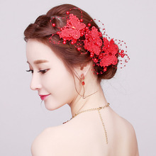 Coreano artesanal pérola borboleta vermelha pinos de cabelo tiaras jóias de cabelo feminino headpiece casamento nupcial acessórios de cabelo vl 2024 - compre barato