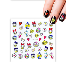 Наклейки для ногтей Водные Наклейки Дональд Дак Любовь Дети Дизайн ногтей дизайнерские украшения Pegatinas слайдер Клей Советы Маникюр Фольга для обертывания 2024 - купить недорого