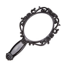 Retro design Black Butterfly Foldable Handle Cosmetic Mirrors with Round Shaped makeup Mirror 2024 - buy cheap