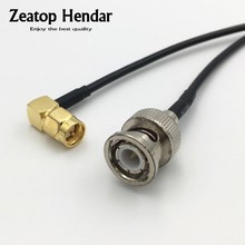 1Pcs RG174 Cable Right Angle SMA Male Plug to BNC Male Jack RF Coaxial Pigtail Wire Connector 10CM 15CM 20CM 30CM 50CM 1M 2M 2024 - buy cheap
