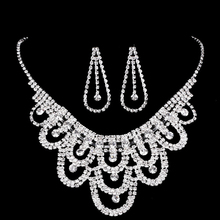 Rhinestone Elegant Bridal Jewelry Sets Wedding Jewelry Luxury Crystal Necklaces Earrings Sets Wedding Bridal Formal Party Prom 2024 - buy cheap