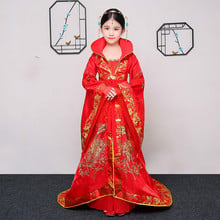 Children Ancient Chinese Costume Tang Dynasty Queen Tailing Costume Guzheng Show Clothing Girls Hanfu Chinese Photography 2024 - buy cheap