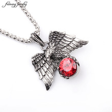 Eagle Necklace Men Jewelry Trendy High quality Wholesale Animal Hawk Wing Red crystal Punk Biker Men Pendant Necklace 2024 - buy cheap