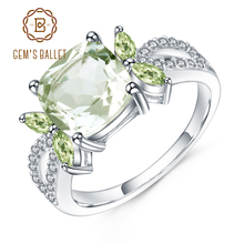 GEM'S BALLET Classic 3.47Ct Natural Green Amethyst Gemstone Ring 925 Sterling Sliver Engagement Rings For Women Fine Jewelry 2024 - buy cheap