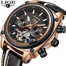 Relogio Masculino LIGE Top Brand Luxury Automatic Mechanical Watch Male Leather Waterproof Sport Watch Men Business Wristwatch 2024 - buy cheap
