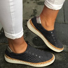 Women Leather Slip-On Sneaker Comfortable Loafers Women Flats Tenis Feminino Zapatos De Mujer Plus 35-43 L11 2024 - buy cheap