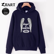 Anti-Possession supernatural wing Castiel the angel hunter balck white Autumn Winter Fleece Girls Woman Hoodies ZIIART 2024 - buy cheap