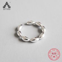 New Unique Ellipse Beads Rings 925 Sterling Silver Rings Geometric Open Rings for Women bague femme anel feminino aneis 2024 - buy cheap