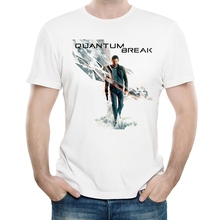 Мужская футболка с коротким рукавом Quantum Break, белая футболка с логотипом Quantum Break, Повседневная футболка 2024 - купить недорого