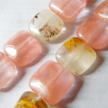 Accessory Parts Crafts Stone Square 14mm Pink Multicolor Watermelon Tourmaline Loose DIY Beads 15" Girl Jewelry Making Wholesale 2024 - buy cheap