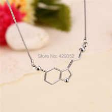 Wholesale Fashion Dopamine Molecular Science Students Chemical Structural Formula Necklace For Women  24pcs/lot 2024 - buy cheap