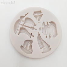 Minsunbak-Molde de silicona para Fondant de colección de velero pequeño, herramientas de cumpleaños y decoración de boda, accesorios de cocina 2024 - compra barato