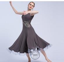 Vestido personalizado de manga curta para concurso, café, raposa, trot, valsa, tango, prática de dança de salão, vestido de dança social M-1711 2024 - compre barato