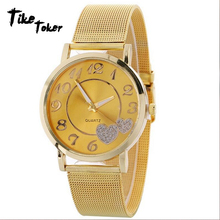 Tike Toker,Casual Quartz Stainless Steel Band Strap Watch Analog Wrist Watch Fashion luxury women's watch elegant mesh belt brac 2024 - buy cheap