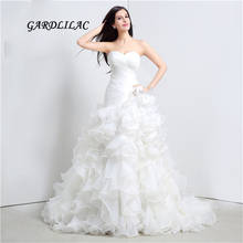 New White Plus size Wedding Dresses 2019 Organza Ruffles Sweetheart Wedding Party Dresses Vestido de noiva 2024 - buy cheap