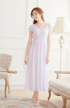 Free Shipping Classical Vintage Princess Chiffon and Modal Long Nightgown White and Purple Nightshirt Summer Sleepwear 2024 - buy cheap