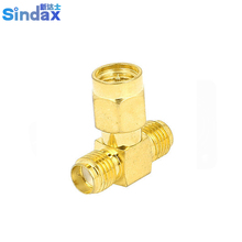 Sindax золото тон высокоскоростной кабель папа-мама SMA типа «мама» штекер RF, адаптер коаксиальный соединитель тройника 5 шт. 2024 - купить недорого