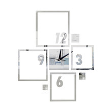 Современные большие настенные часы 3D наклейки настенные Зеркальные Стикеры уникальный номер часы DIY Домашний Декор Adesivo де Parede 30FY20 2024 - купить недорого