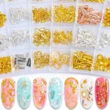 6 Grids/Pack Mix Shapes Various Metal Caviars Bars Frame Sealife Shell 3D Studs Nail Art Alloy Decorations Manicure Design Gems 2024 - buy cheap