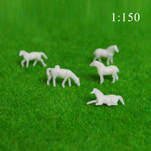 50pcs 1:150 gauge scale Model Train Building Layout Unpainted Animal  White Horse New 2024 - buy cheap