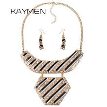 Kaymen colar de pingente, pingente em forma geométrica, feminino, de festa de casamento, 5 cores, bijuteria 2024 - compre barato