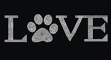 2pc/lot Love bearpaw iron on crystal transfers design hot fix rhinestone applique iron on applique patches sweater dress shirt 2024 - buy cheap