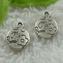 240 pieces antique silver flower charms 16x13mm #3692 2024 - buy cheap